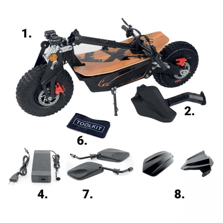 SXT Monster Off Road Electric Scooter accessories highlight